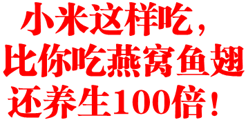 小米这样吃，比你吃燕窝鱼翅还养生100倍！